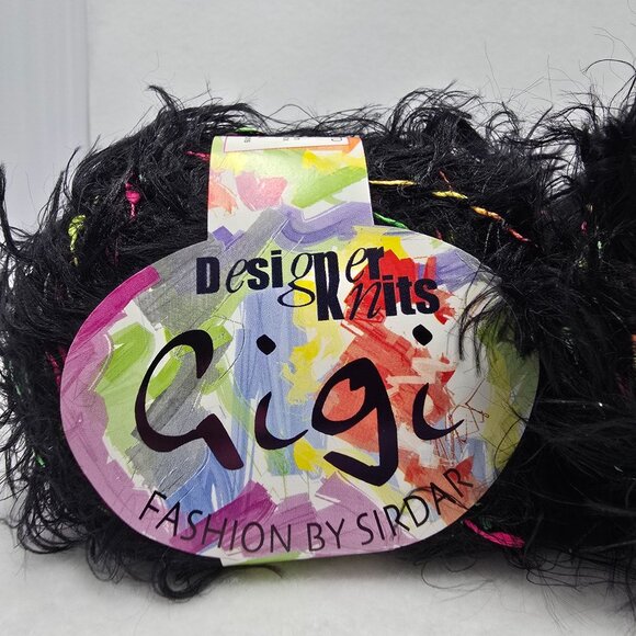 Sirdar Gigi Designer Knits Black Eyelash Yarn 50g 100% Nylon Lot of 5 - Picture 2 of 6